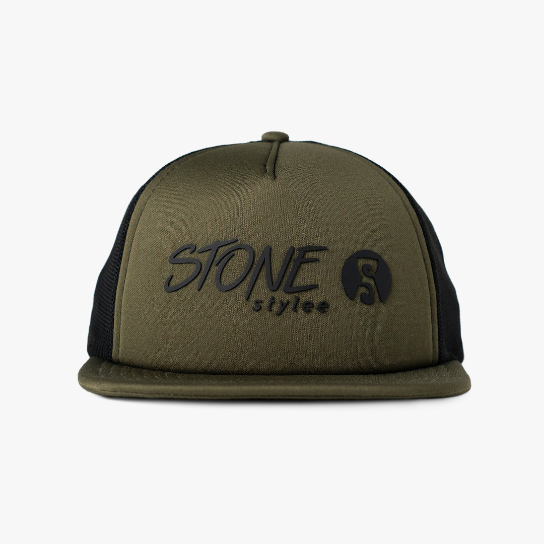 Script Lockup Trucker - olive Hats STONEstylee