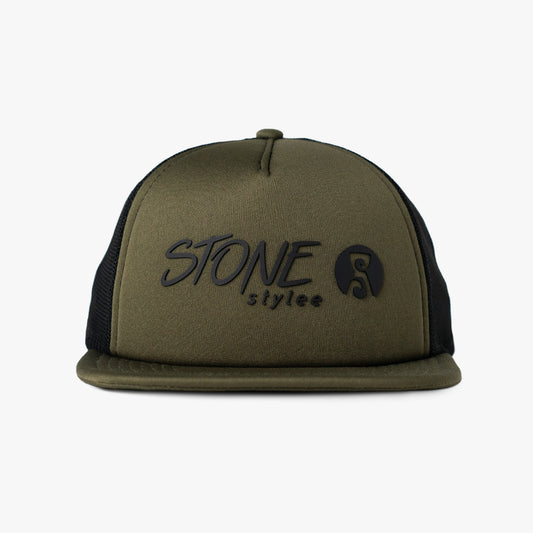 Script Lockup Trucker - olive Hats STONEstylee