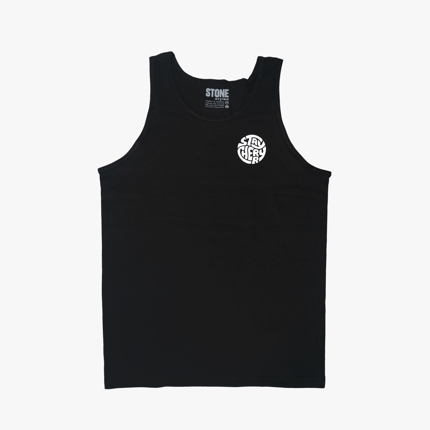 Stay Cherry Retro Tank - black shirts STONEstylee
