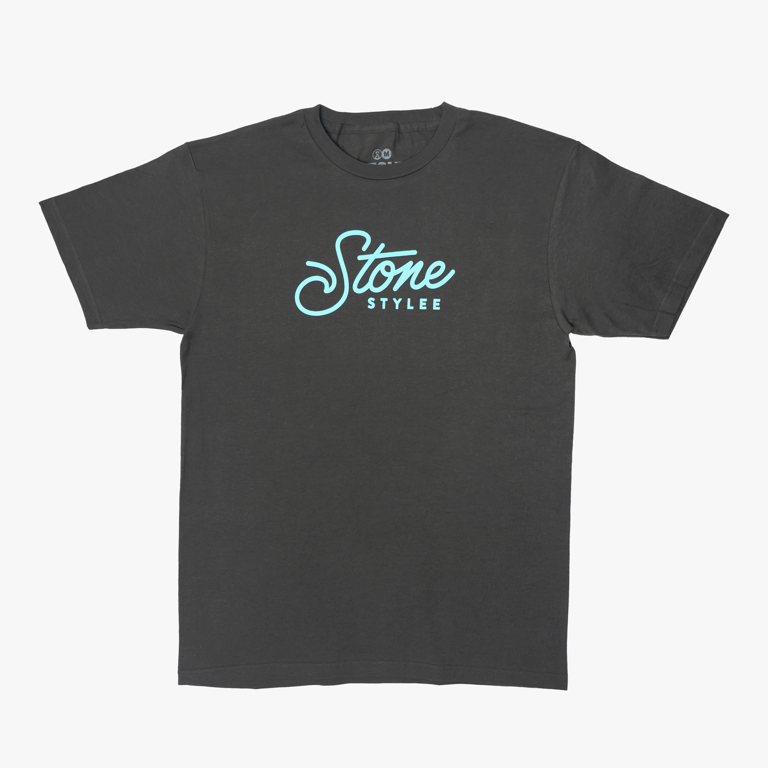 Wave Script Tee - charcoal  STONEstylee   