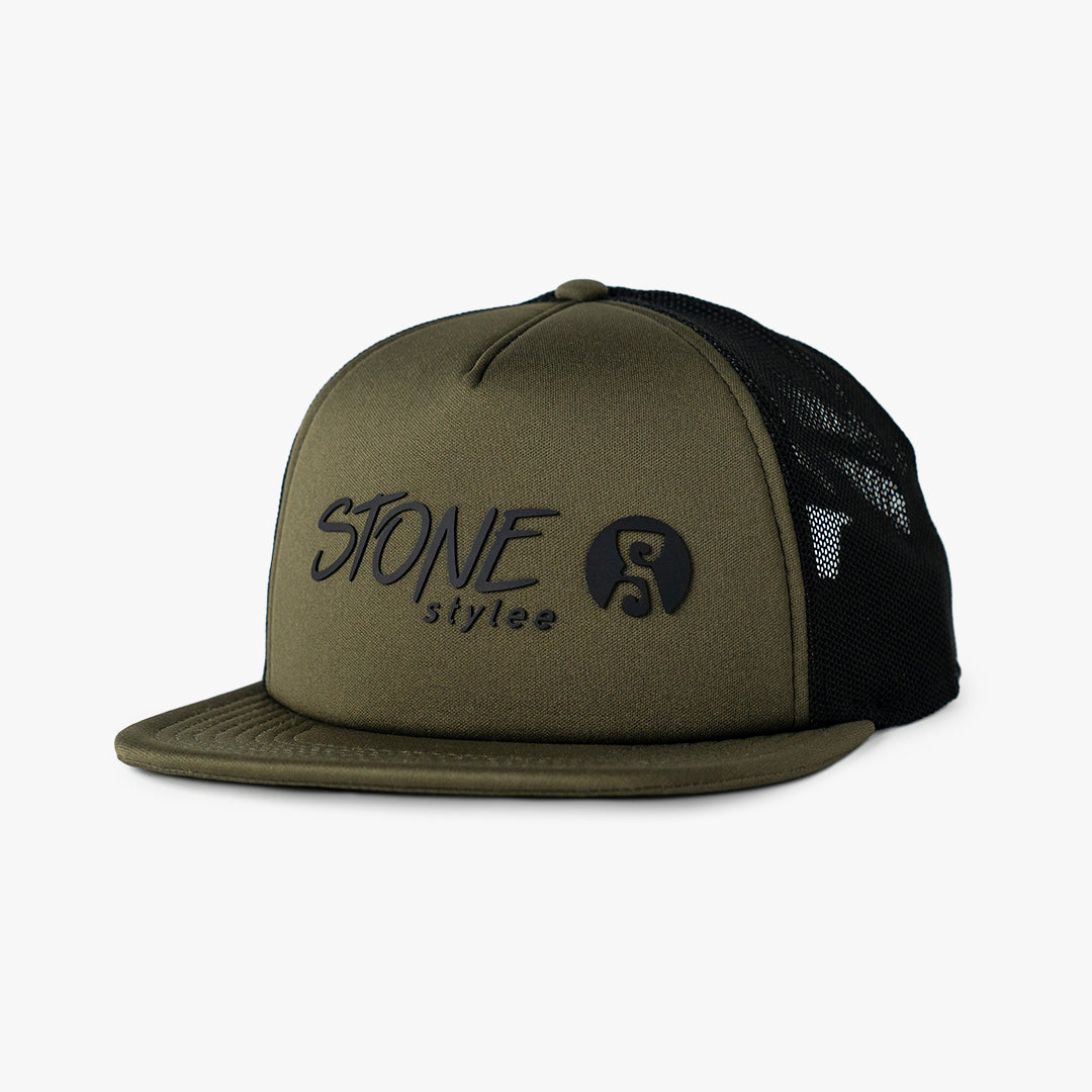 Script Lockup Trucker - olive Hats STONEstylee   