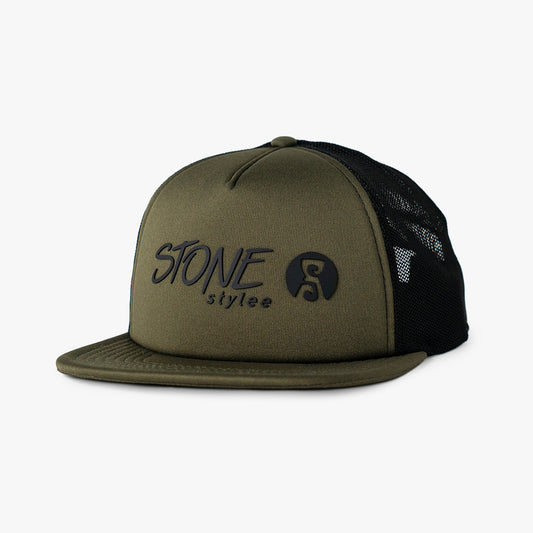 Script Lockup Trucker - olive Hats STONEstylee