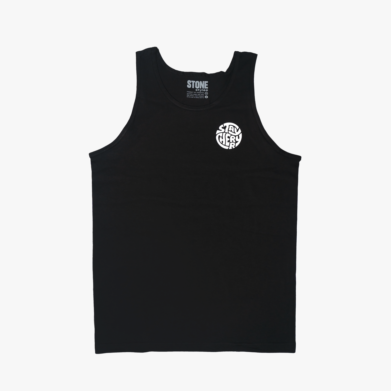 Stay Cherry Retro Tank - black shirts STONEstylee   